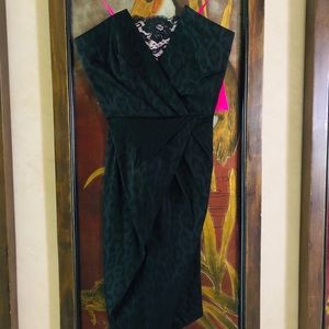 Betsy Johnson Black Leopard & Lace Cocktail Dress